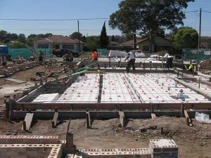 Slab Foundations being laid for Building a New Home