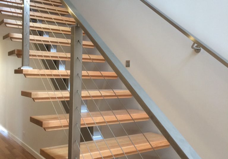 Staircase | Timber Centre Spine | Nautical Wire Balustrade